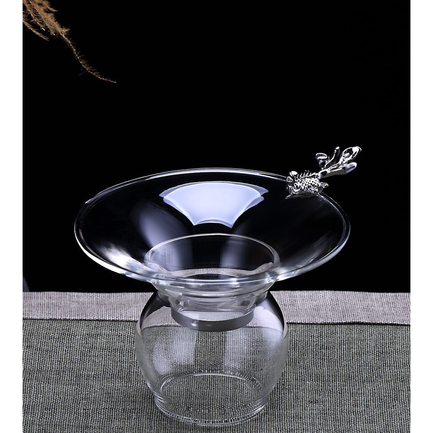 Lọc trà thủy tinh tay cá vàng