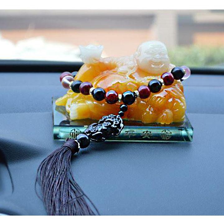 Vòng tay chuỗi hạt ĐEN ĐỎ gắn tỳ hưu tua rua tiền tài may mắn