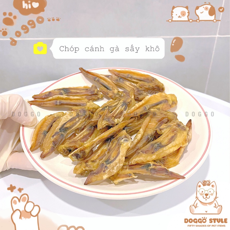 Treat Bánh Thưởng Cho Chó Chóp Cánh Gà Sấy Khô DOGGO Homemade Không Chất Bảo Quản 50G 100G Thức Ăn Cho Chó Thú Cưng