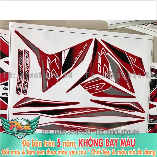 Tem rời Exciter 150 cover Rc Đỏ -1
