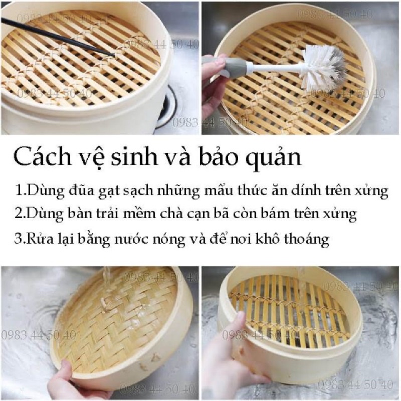 Xửng hấp tre, lồng hấp tre bánh bao, há cảo decor nhiều kích thước