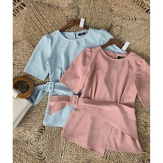 Áo phối tà nịt zip bên
