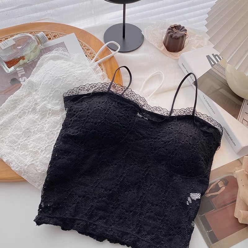 áo 2s 2 dây ren hoa tròn (có mút ngực) (1872#)