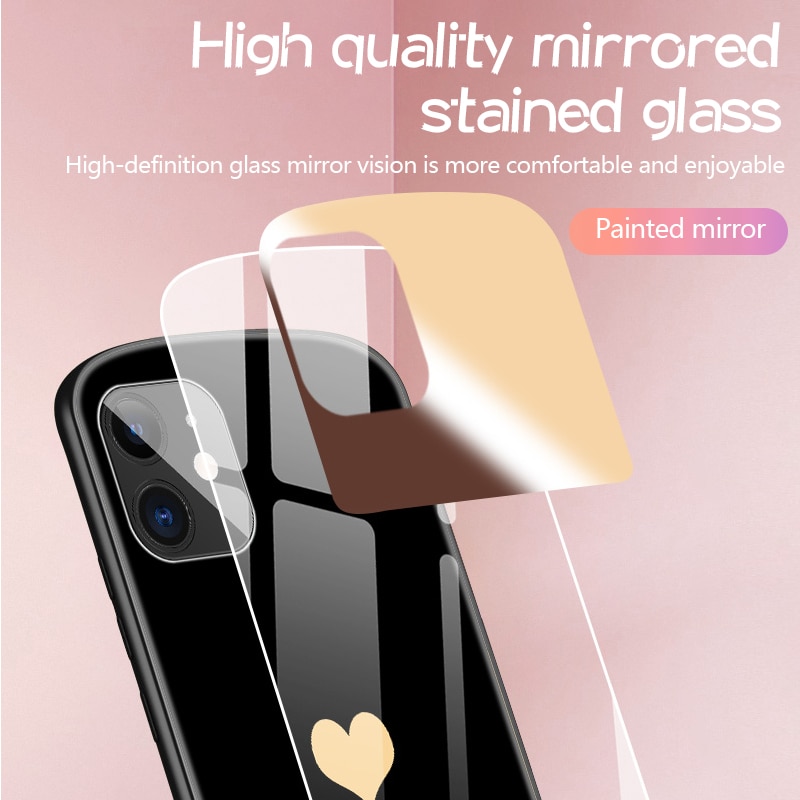 Hoce Ốp Điện Thoại Mặt Gương Hình oval Cho iphone 13 11 12 14 15 pro max xs max xr x se 8 7 plus