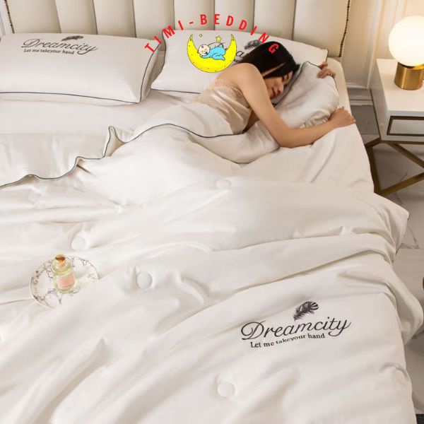 Bô chăn ga gối dreamcity home phi lụa chăn trần cao cấp, sang trọng, mềm mại và mái mẻ – Timibedding