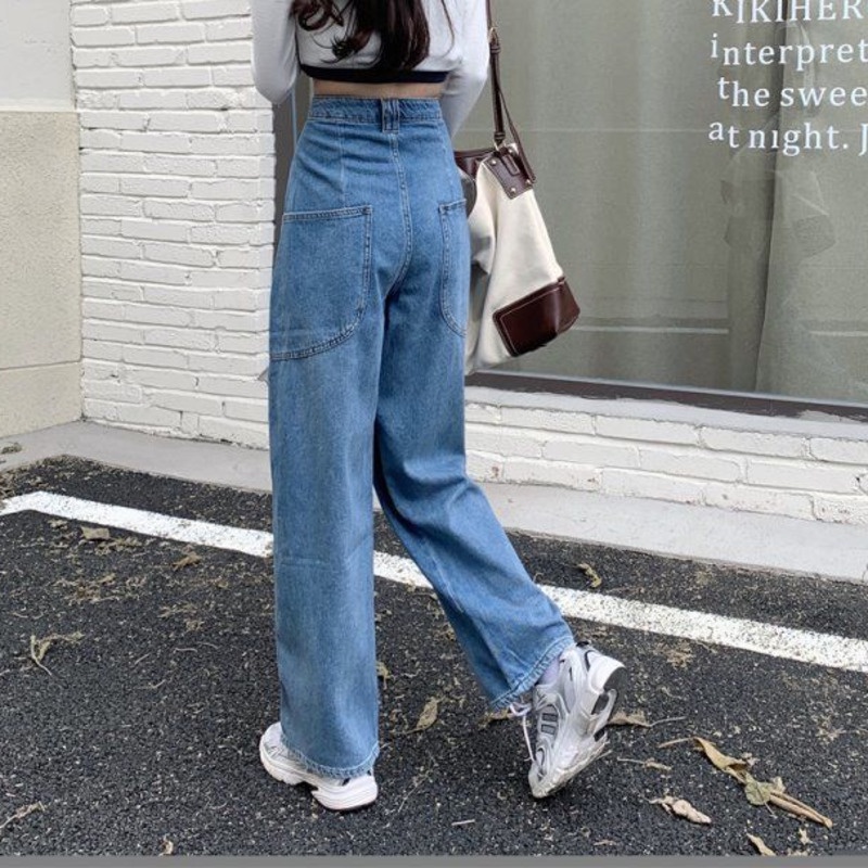 Quần Denim Ống Rộng Phong Cách Retro 165824 Quần ỐNg RộNg Lưng Cao ThờI Trang Cho Nam