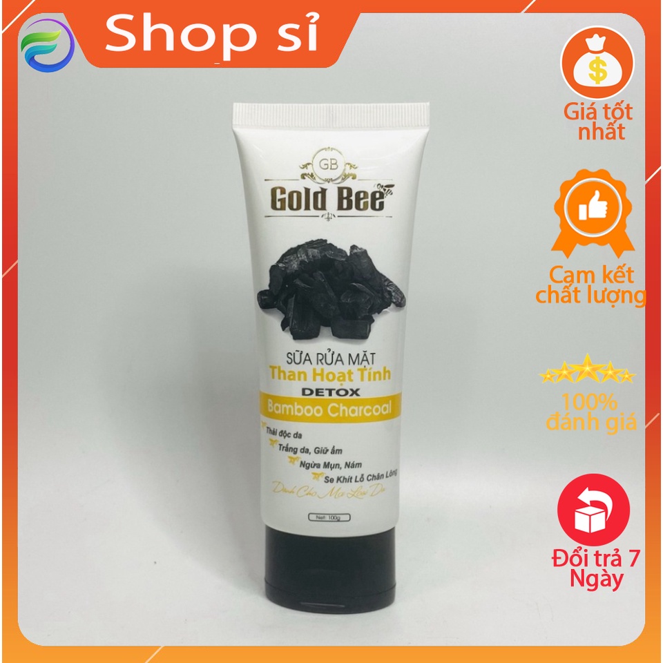 [Thải Độc Da] SỮA RỬA MẶT THAN HOẠT TÍNH DETOX Gold Bee - Ondona Beauty 100ml0