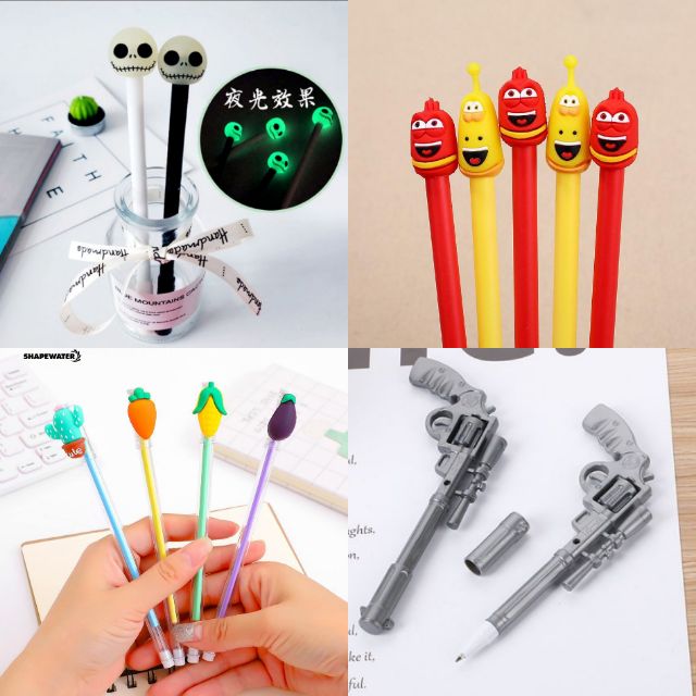 Bút bi gel nước dễ thương nhiều mẫu cute mực xanh, đen giá sỉ rẻ( đọc mô tả)