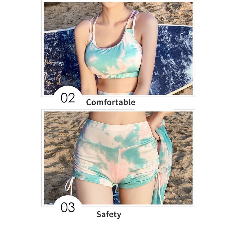 Bộ Đồ Bơi Ba Mảnh Kèm Áo Khoác Thiết Kế Mới Thời Trang Mùa Xuân Cho Nữ