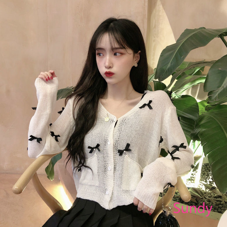 Áo Khoác Cardigan Dệt Kim Form Rộng Xinh Xắn Cho Nữ