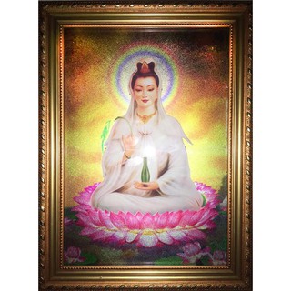 Tranh thờ Phật Bà Quan ÂM Tone vàng 25x35 cm