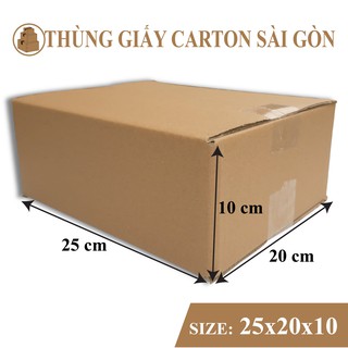 [Combo 50 hộp] Hộp giấy 25x20x10 carton 3 lớp sóng Thùng giấy đóng hàng cứng cáp chuyên dụng chất lượng cao