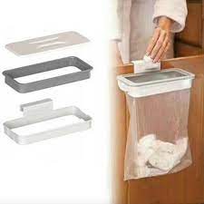 Móc kẹp túi rác gài cánh tủ có nắp, Kệ treo túi rác tiện ích, kẹp treo miệng túi bóng gài cánh tủ