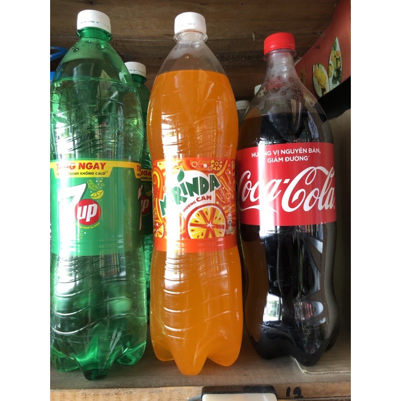 chai nước ngọt cocacola, 7up,mirinda 1.5L