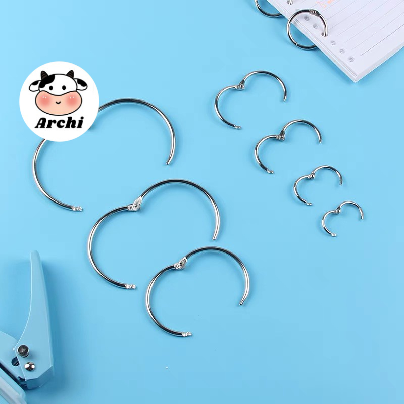 Khoen, khuyên Tròn Inox Flashcard Đóng Gáy Sách, Album, Nhật Kí - Khoen Móc Vòng Còng Đóng Sổ, Sổ Tay