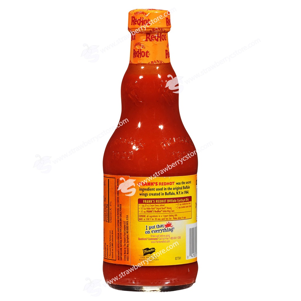 Sốt Ớt Cay Frank's RedHot Buffalo Wings Hot Sauce, Chai 354 mL