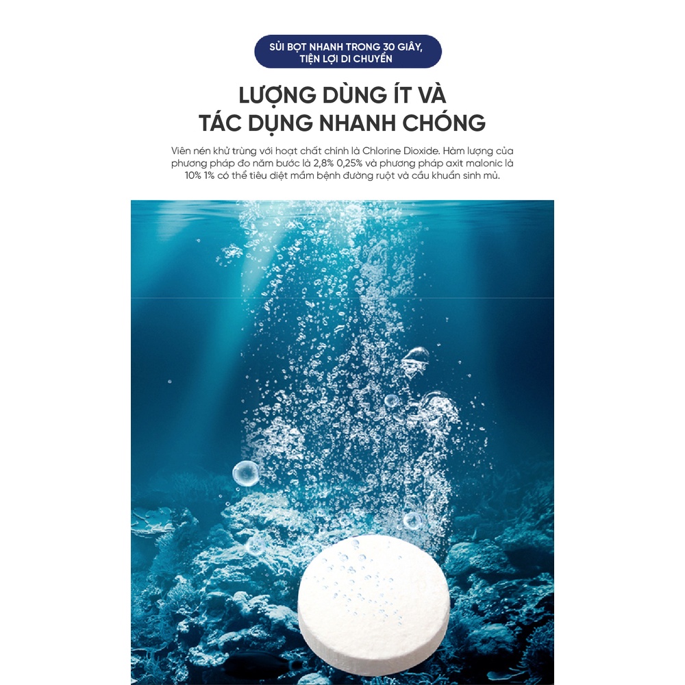 Viên nén khử trùng Chlorine Dioxide (hộp 100 viên)