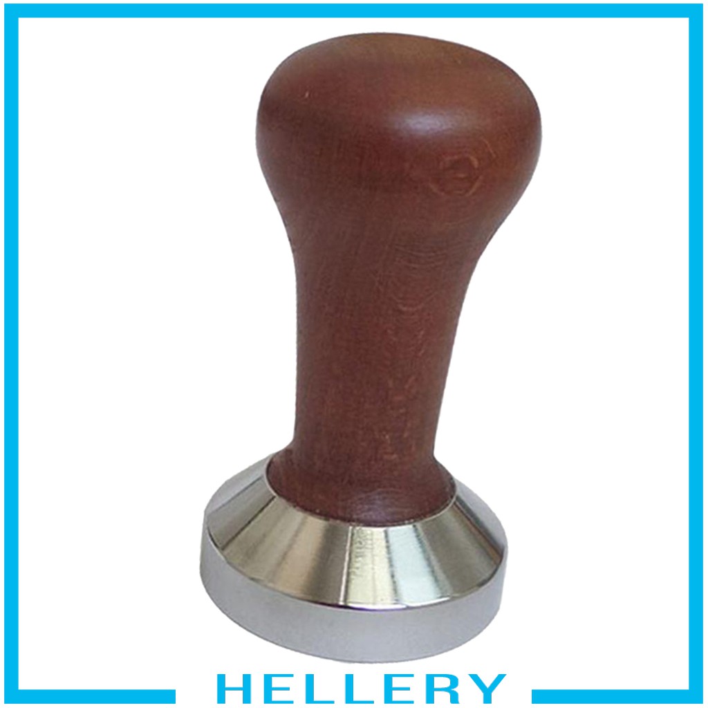 [HELLERY]  49 - 58mm   Wooden  &amp;  Steel   Coffee   Tamper   Machine   Espresso   Latte   Kitchen   Brew