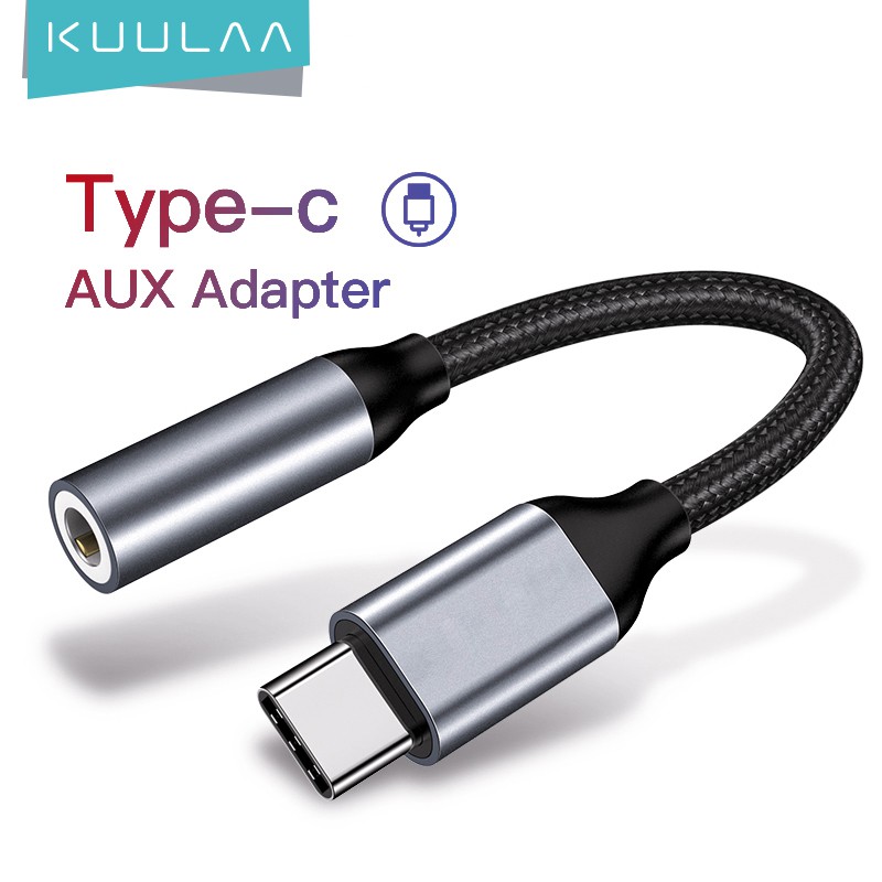KUULAA Type C sang giắc cắm 3,5mm Cáp âm thanh USB Type-C 3.5 Bộ chuyển đổi tai nghe AUX