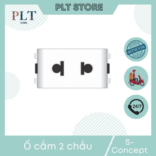 Ổ cắm 2 chấu có màng che 16A Sino SCU dùng chung cho Sê ri S-Concept , S18C , S18CS