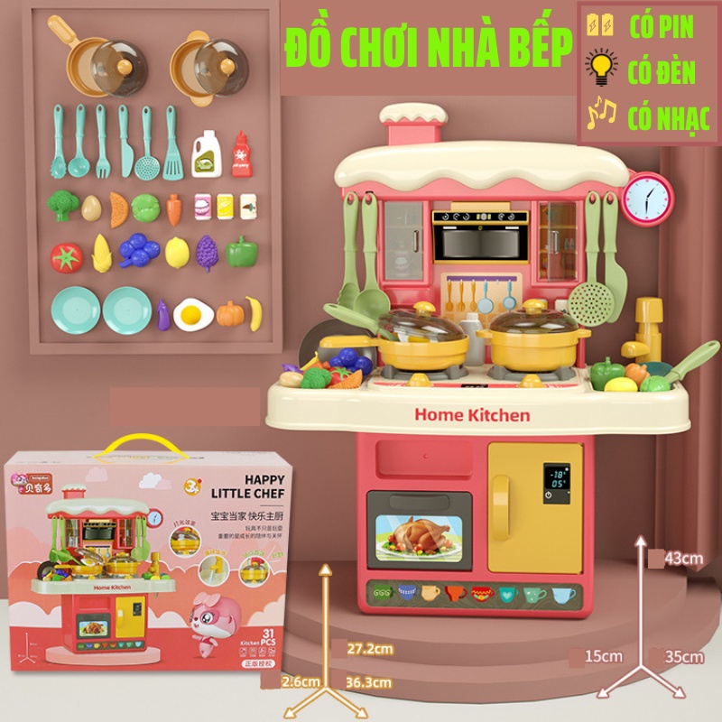 Đồ chơi nhà bếp, nấu ăn trẻ em, mô phỏng đồ dùng, dụng cụ nấu ăn cho trẻ từ 2 đến 6 tuổi