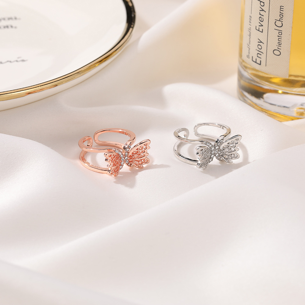 Nhẫn dạng mở hình bướm rỗng cổ điển thời trang khí chất cho nữ