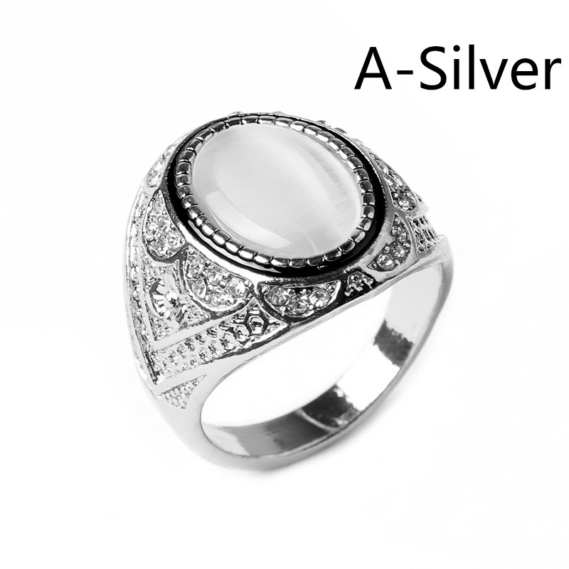 Nhẫn Đính Đá Quý Màu Vàng/Bạc Cổ Điển Cho Nữ