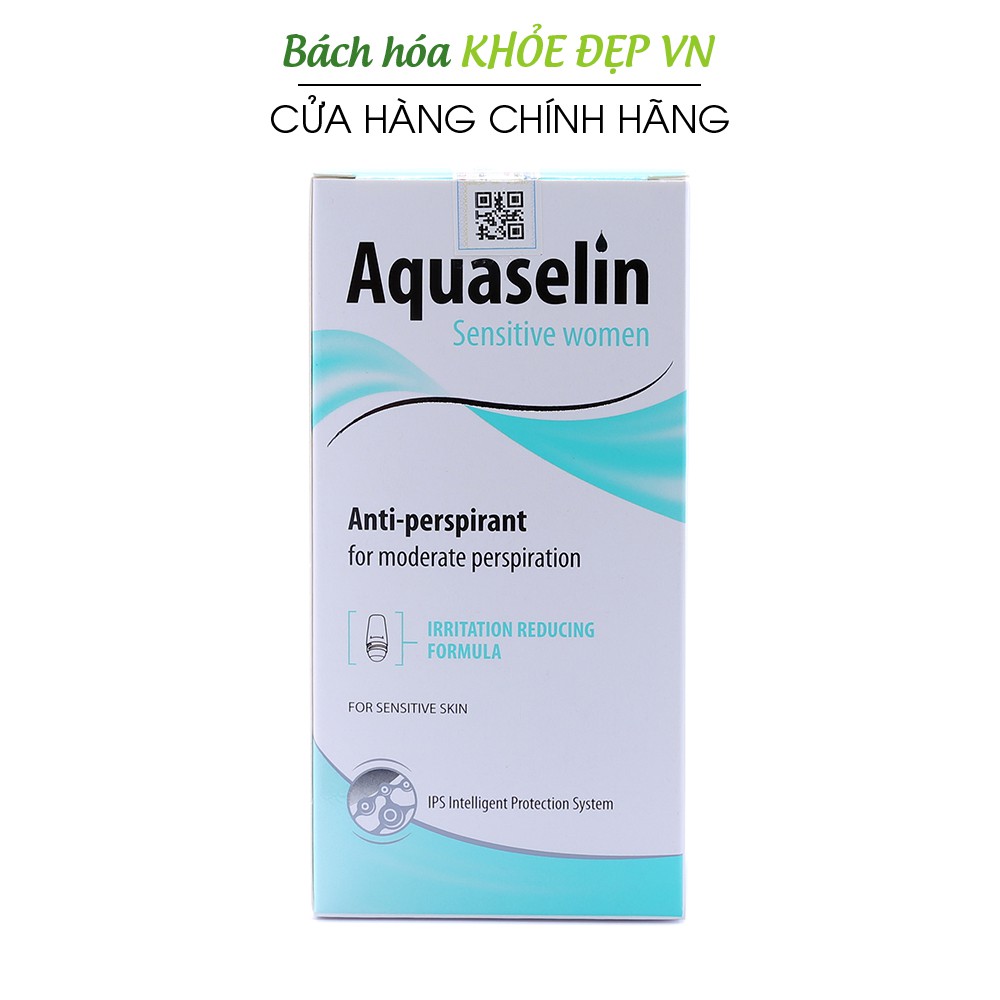 Aquaselin sensitive women 50ml Lăn khử mùi không mùi cho nữ mồ hôi nách nhẹ