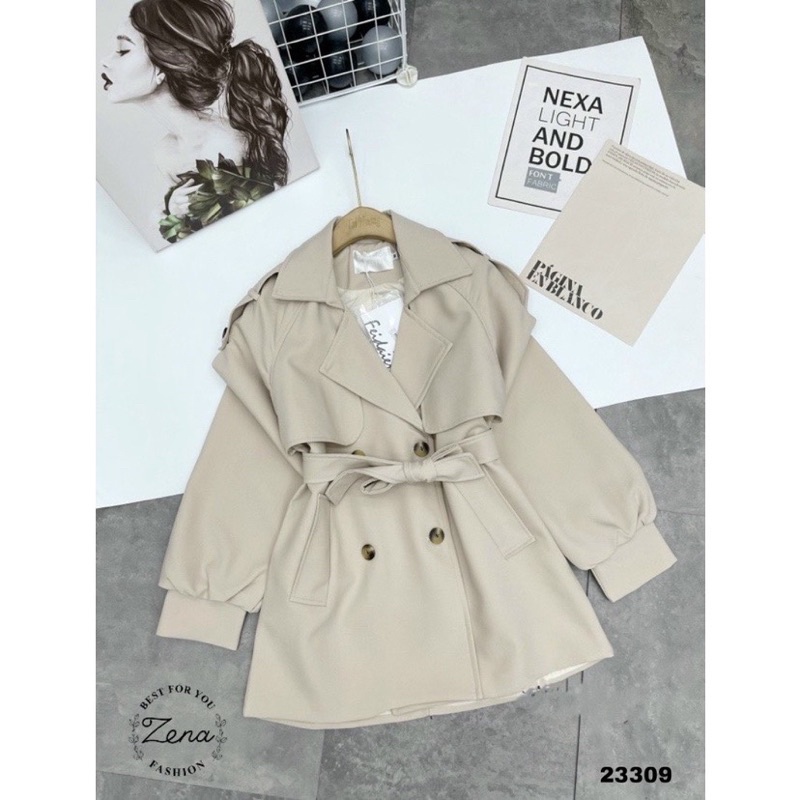 Áo khoác măng tô 2 lớp dáng ngắn phong cách Hàn Quốc cho nữ | BigBuy360 - bigbuy360.vn