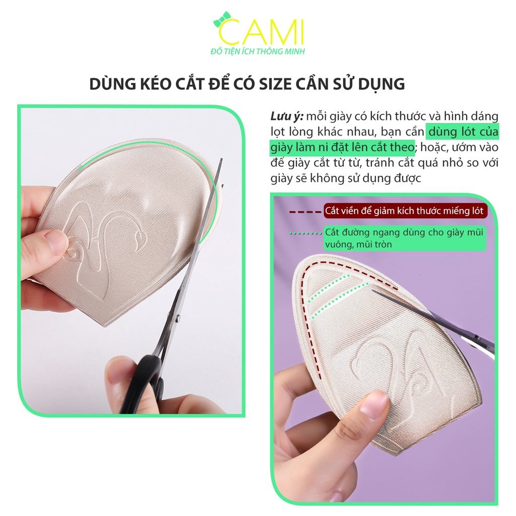 Lót giày EVA 4D bảo vệ vòm ngang lòng bàn chân và chống trượt về trước - Cami - CMPK181