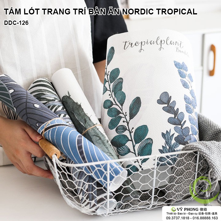 TẤM LÓT BÀN ĂN VẢI BỐ NORDIC TROPICAL TRANG TRÍ NHÀ CHỤP ẢNH SẢN PHẨM INS DDC-126a,b,c,d