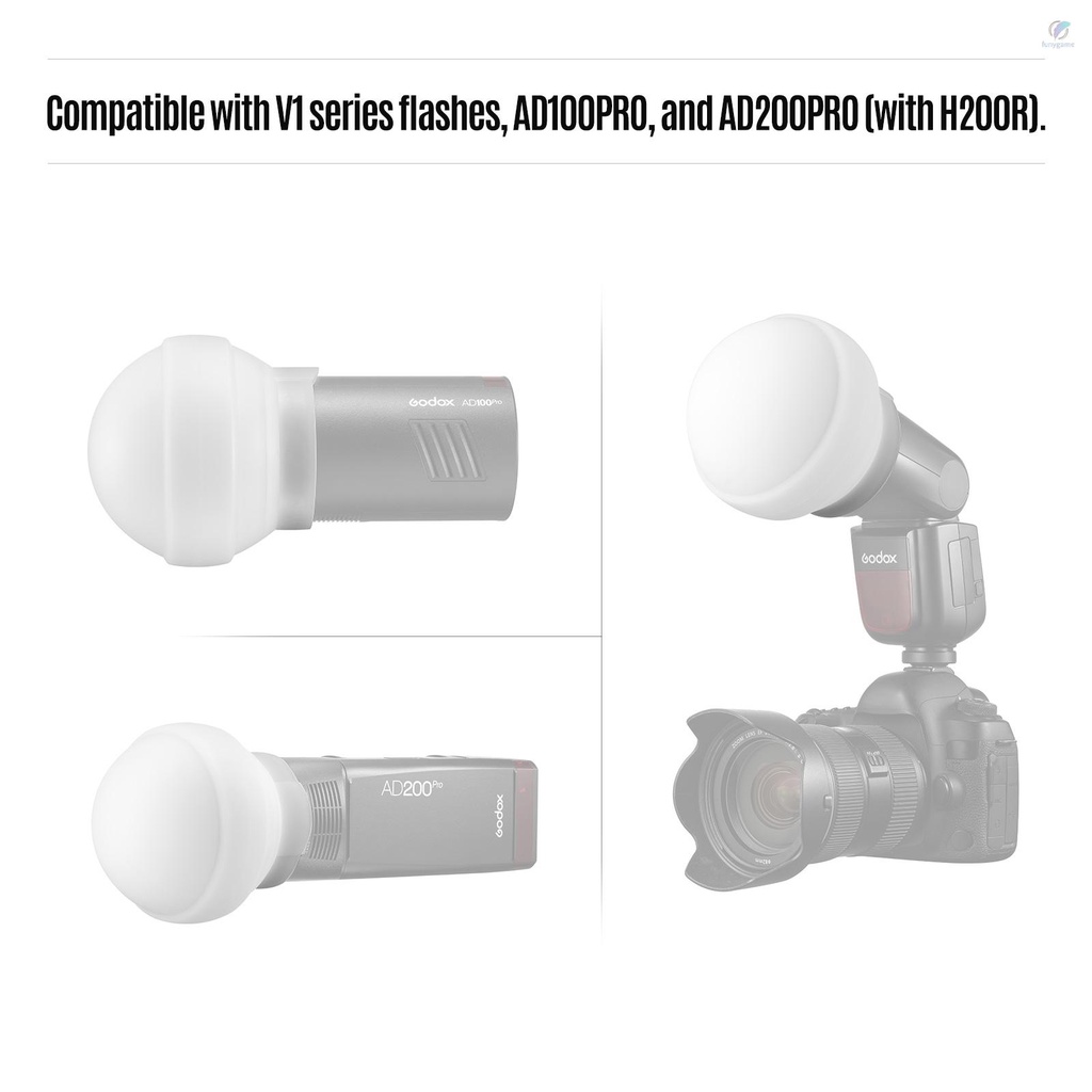 Bộ Khuếch Tán Vòm Silicone Godox AK-R22 Gấp Được Cho Đèn Flash Máy Ảnh V1 Series AD100PRO AD200PRO