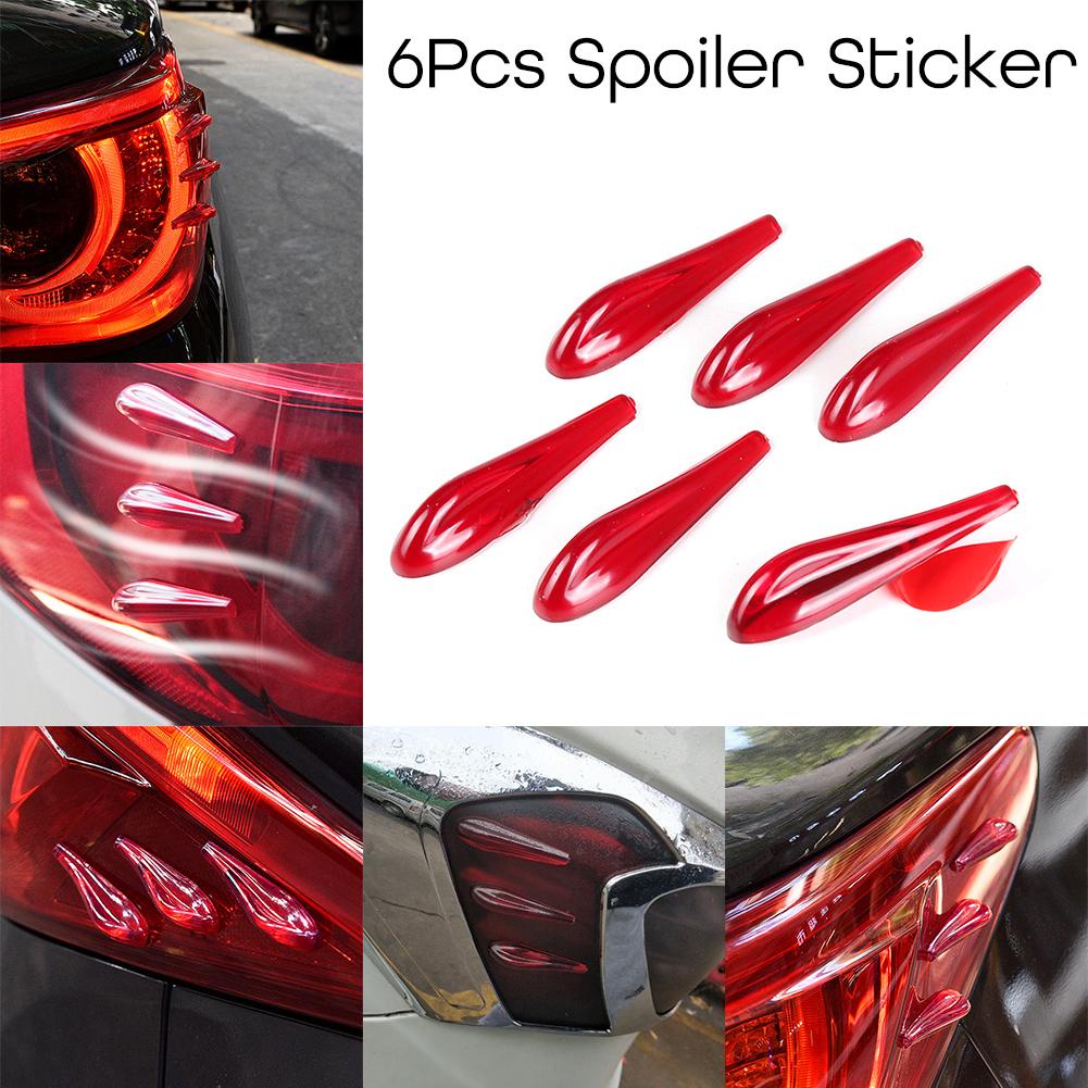 MG 6 CÁI Ô tô Dòng khí Đuôi Đèn Nhãn dán Chống va chạm Cánh lướt gió Acrylic Bumper Trang trí Dải