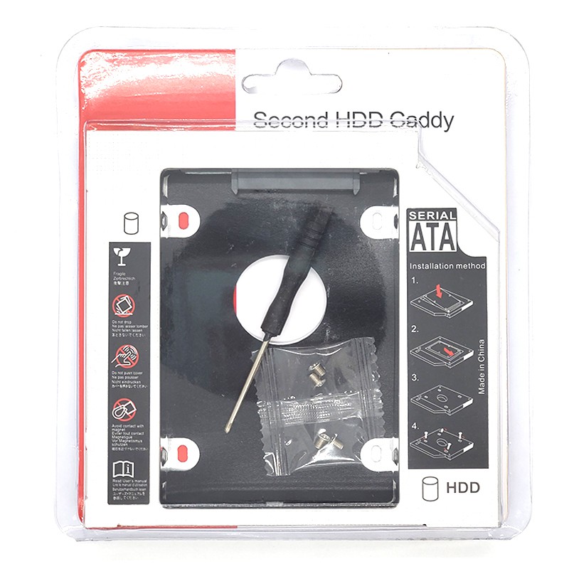 Caddy Bay Khay Ổ Cứng ( mỏng 9.5mm ) - (dày 12.7mm) (Gắn Ổ Cứng Thay Ổ Quang Laptop)