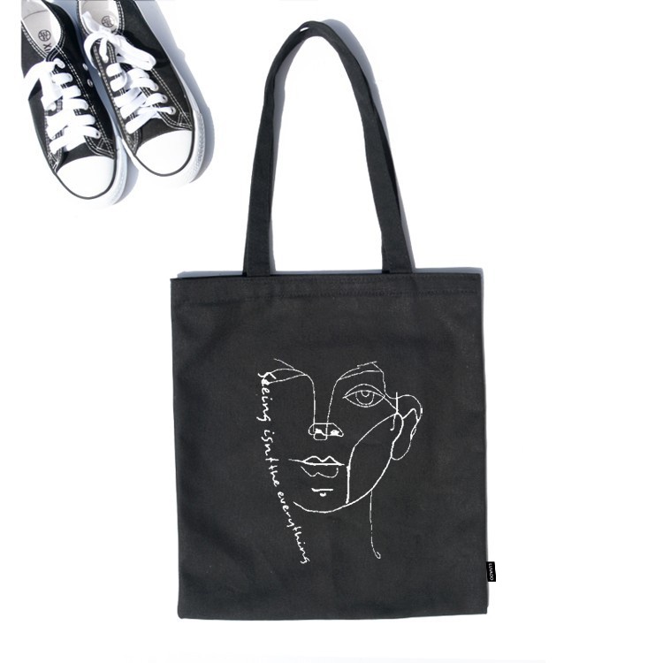 Túi tote vải mềm trơn đeo chéo canvas giá rẻ LUKAMO TX766