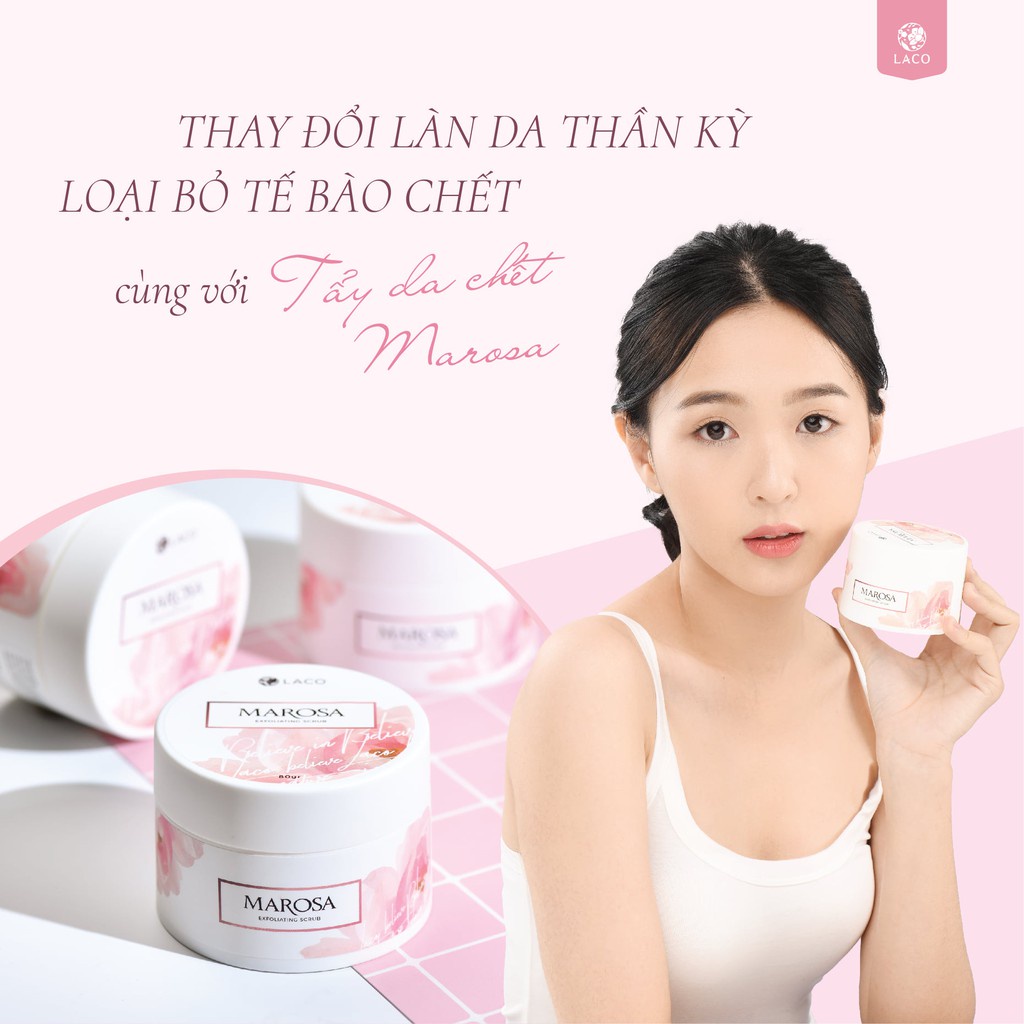 Tẩy da chết Marosa Laco tặng miếng mút rửa mặt