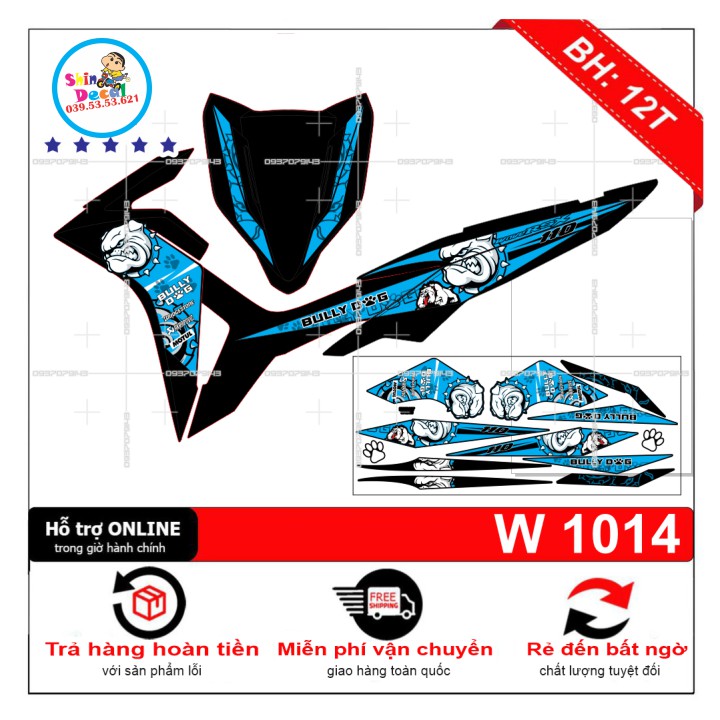 Tem xe wave RSX 2013 bull dog xanh đen