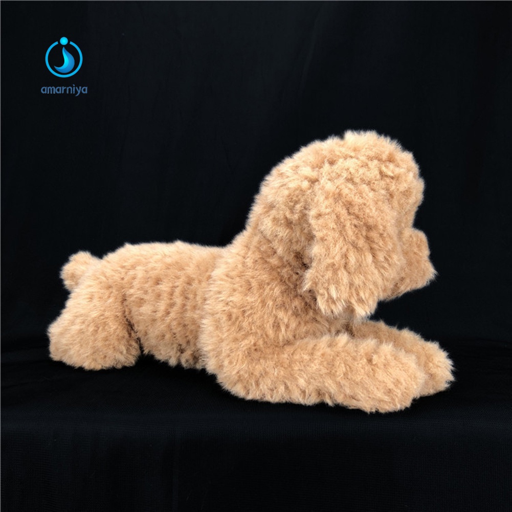 Đồ chơi nhồi bông mềm hình chú chó Poodle sống động trang trí ghế sofa