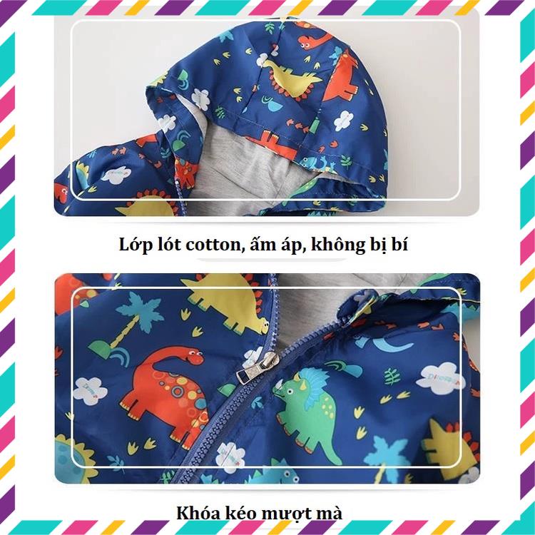Áo khoác gió lót cotton ấm, thoáng khí cho bé trai từ 2-5 tuổi, hàng Quảng Châu chất đẹp