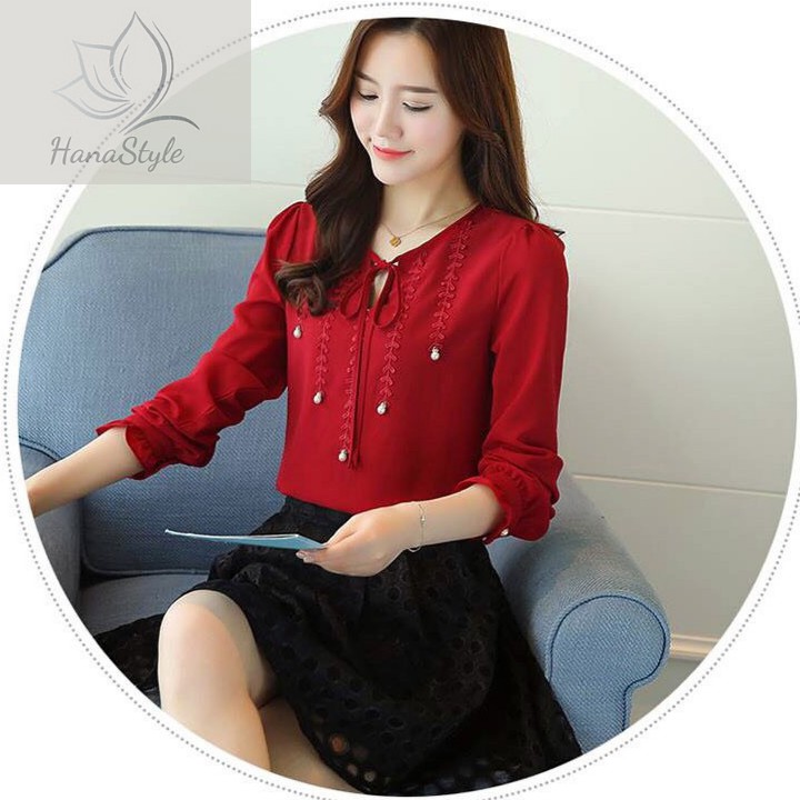 Áo kiểu Hana HN0054 Viền Ren Sang Chảnh Nhiều Màu và Size - Đi làm, Đi chơi