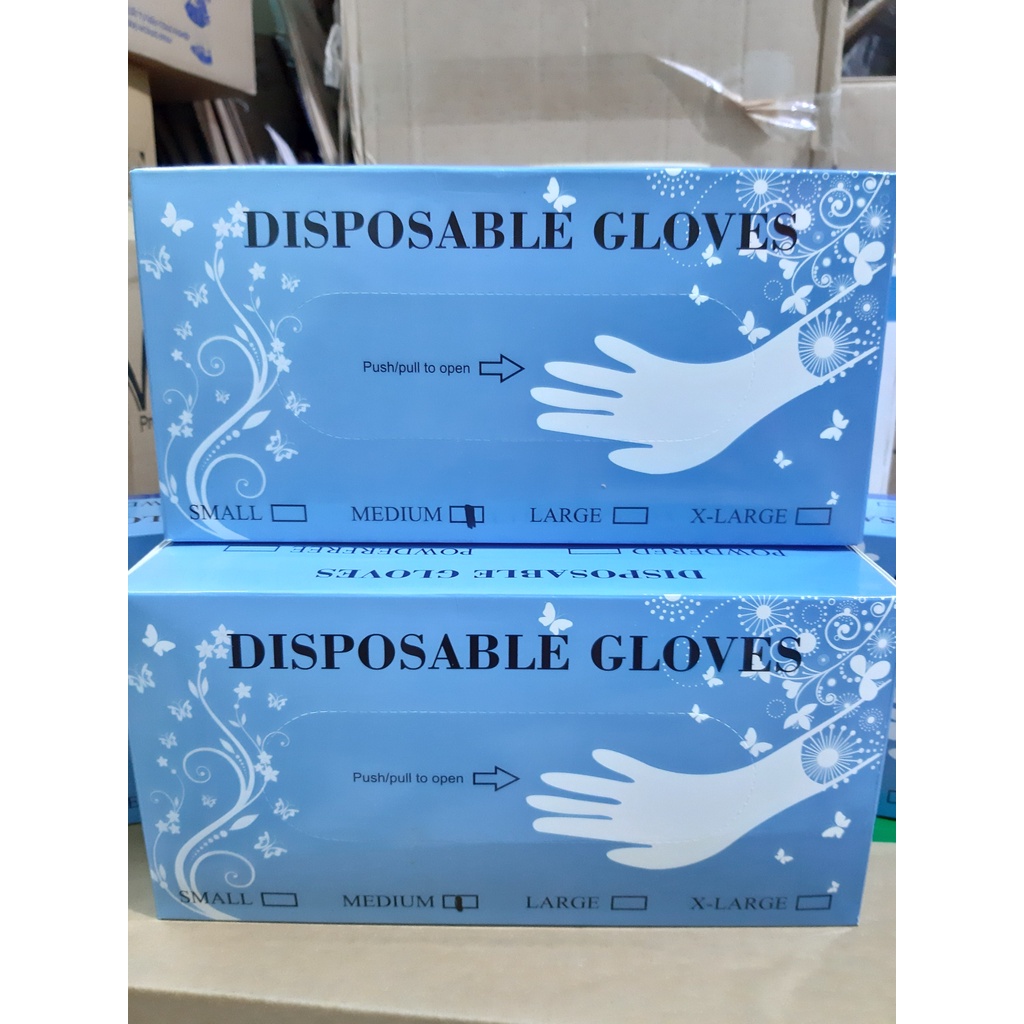 Hộp 100 Chiếc Găng Tay Vinyl Disbosable Gloves Blend Dày Không Bột, Sử Dụng Chế Biến Thực Phẩm, Sử Dụng Trong Y Tế, Xăm