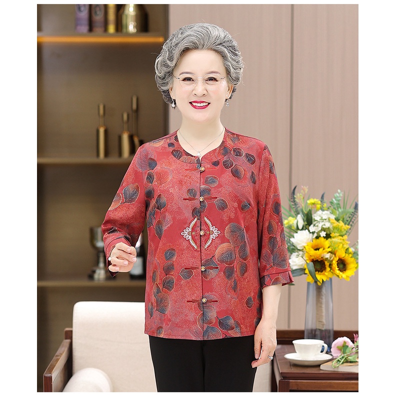 ÁO SƠ MI DỰ TIỆC CAO CẤP NGƯỜI GIÀ TRUNG NIÊN, lá phong mới