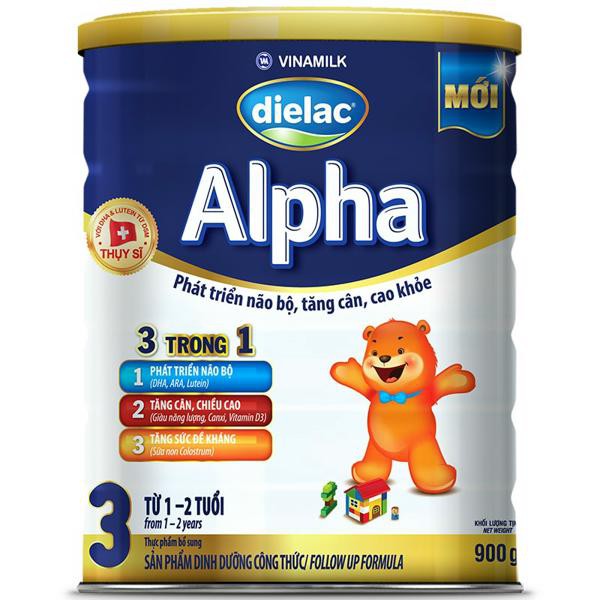 SỮA BỘT VINAMILK DIELAC ALPHA 3 HT 900G - PHÁT TRIỂN NÃO BỘ, TĂNG CÂN, CAO KHỎE