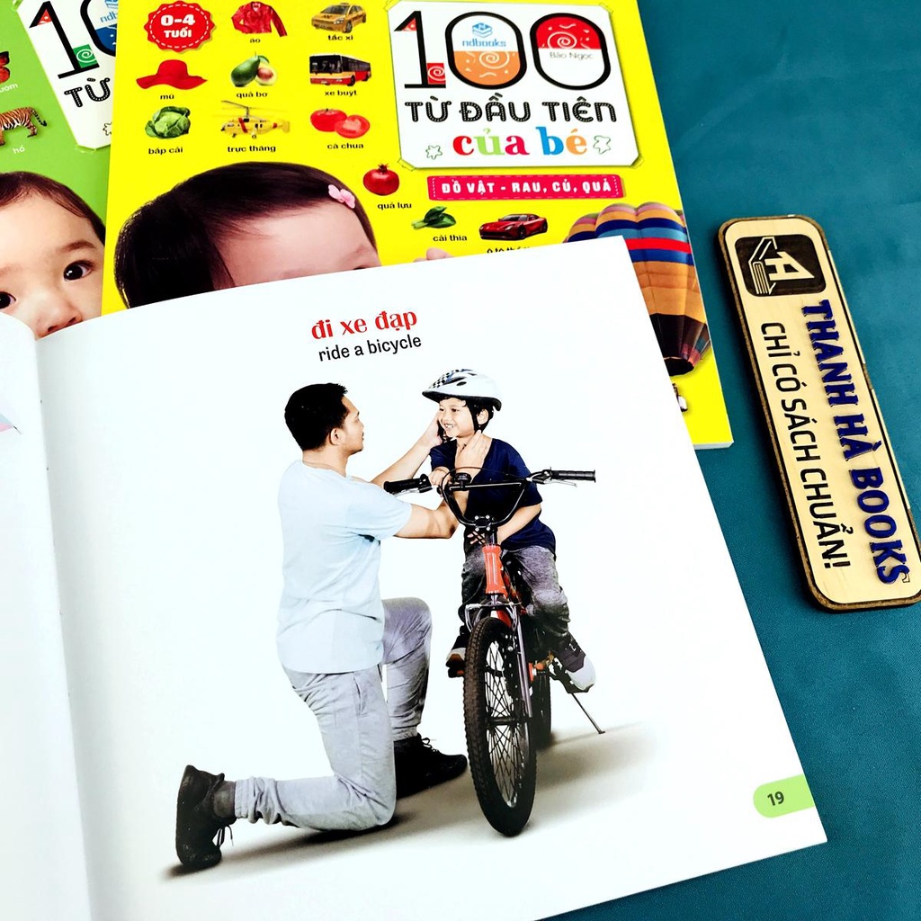 Sách - 100 Từ Đầu Tiên Của Bé - Gia Đình Của Bé + Các Loài Vật + Đồ Vật,Rau,Củ,Quả (Lẻ tùy chọn-bìa cứng, mềm) 0-4 tuổi