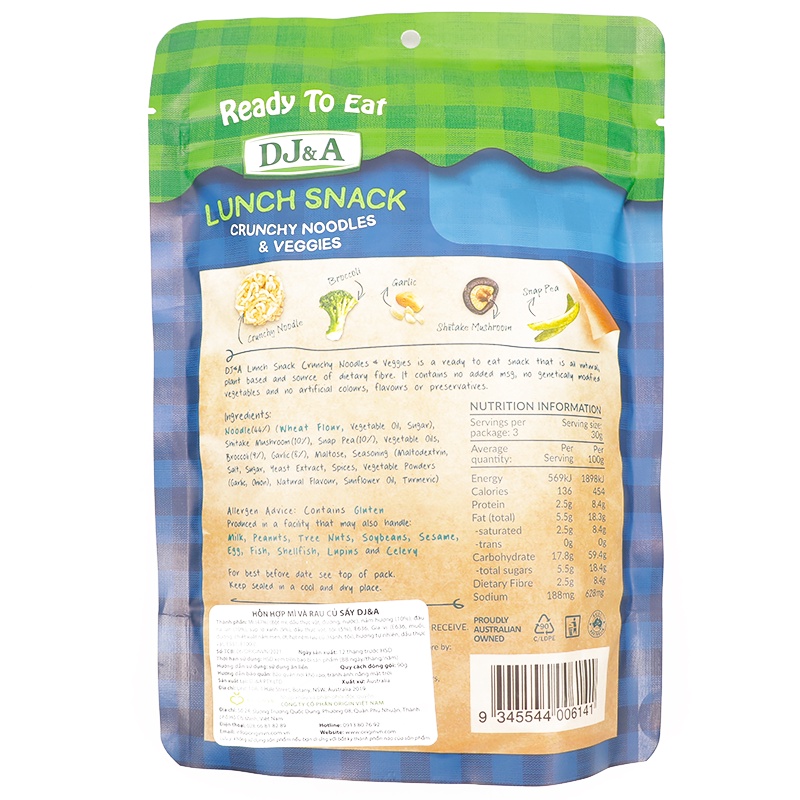 Hỗn Hợp Mì Và Rau Củ Sấy DJ&amp;A - 90g