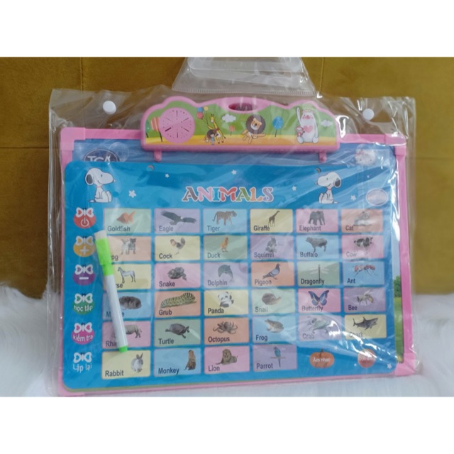 Bộ sách nói 6 chủ đề tiếng việt và tiếng anh: động vật, rau củ quả, nghề nghiệp, chữ cái, con số và hình dạng, xe (TViệt