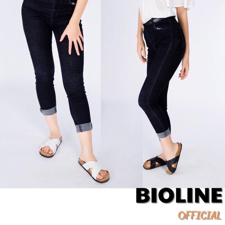 [ĐẾ TRẤU CHỐNG NƯỚC] Dép birken đế trấu quai chéo Bioline da pu chống nước P03 - Bioline Official