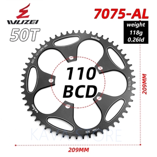 Wuzei Xe Đạp Đường Bộ Chainwheel Gấp 110 / 130 BCD Vòng Nẹp Rộng Bánh Xích 50 / 52 / 54 / 56 / 58 / 60T AL7075 Xích Xe Đạp