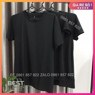 Áo thun trơn đen nam nữ unisex dày dặn không xù lông