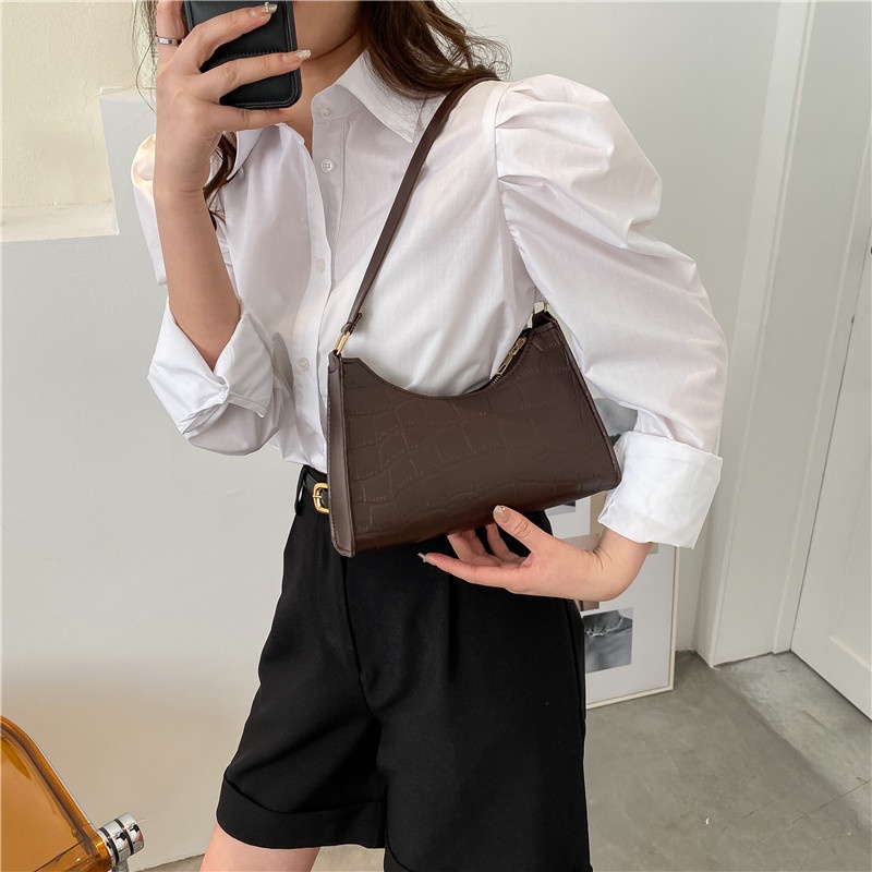 Túi Đeo Vai Hình Vuông Mềm Mại Màu Trơn Thiết Kế Đơn Giản Thời Trang 2022 Cho Nữ